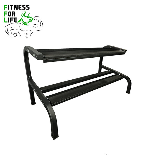 2 Tier Horizontal Heavy Duty Dumbbell Rack (15 pairs)
