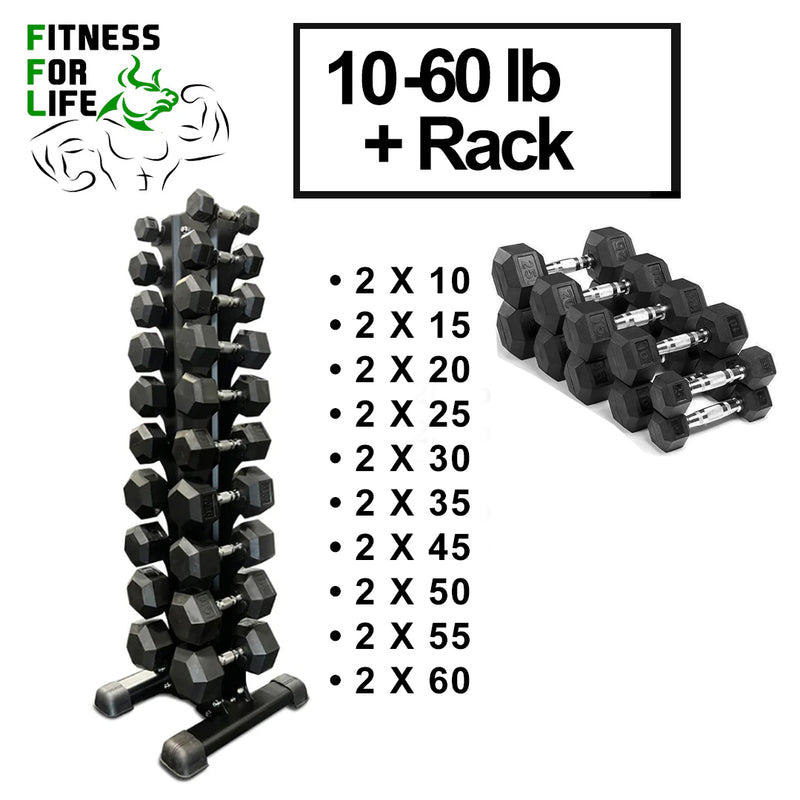 Load image into Gallery viewer, HEX Dumbbells Bundle 10-60lb, Total 690 lb

