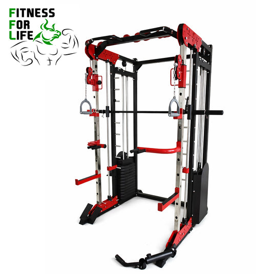 All-In-One Functional Trainer Power Rack with Dual Cable System & Pull-Up Bar
