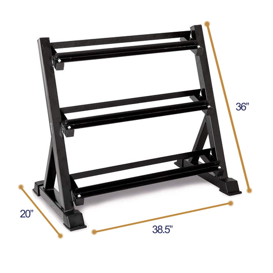 3-Tier Dumbbell Rack Multilevel Storage (10-12 pairs)