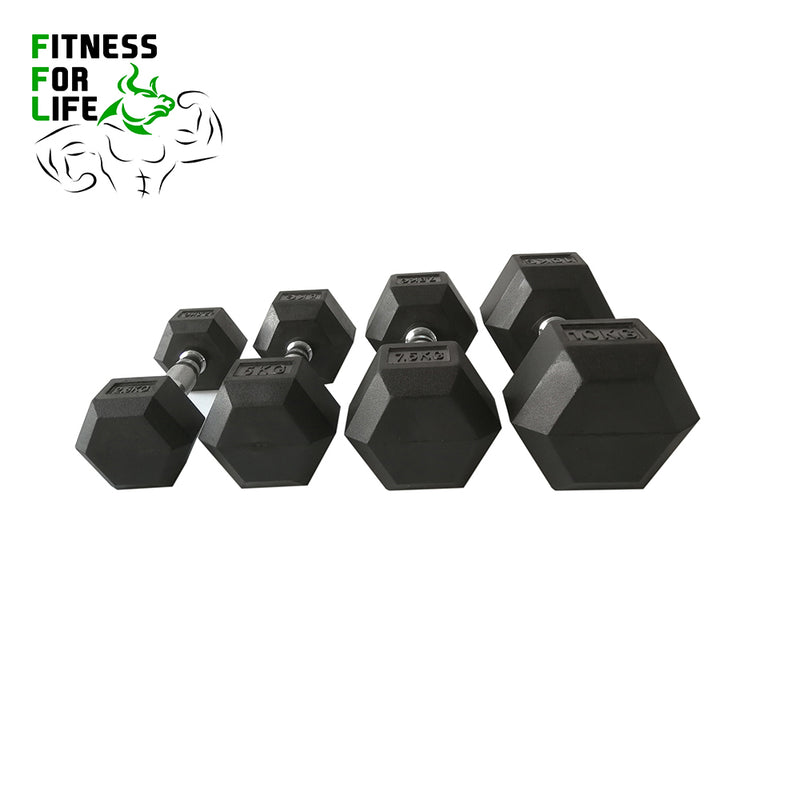 Load image into Gallery viewer, 370 lb HEX dumbbells set + rack
